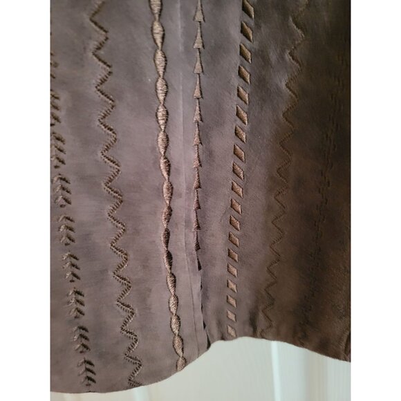 Vintage Womens Brown Suede Leather Jacket size Medium full zip Y2k Boho - Picture 9 of 13